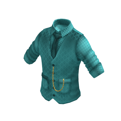 Waistcoat | Rolled up Shirt | Cyan
