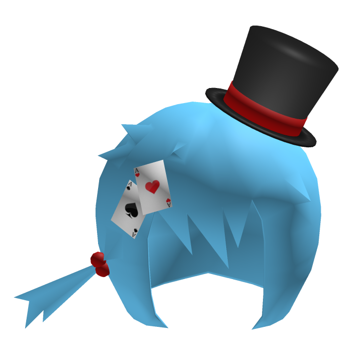 Low Poly Cards & Top Hat Blue Hair