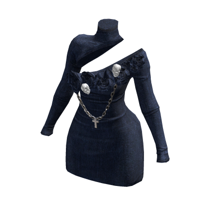 BB Denim Gothic Mini Dress Dark thumbnail