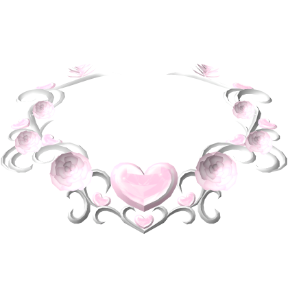 Beloved Cupid's Rose Necklace - pink/silver
