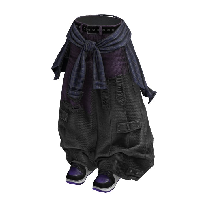 Patchwork Grunge Semi-Ripped Denim Tears (Purple)