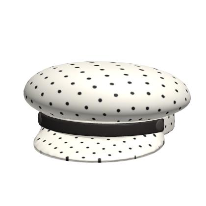 Cute White & Black Polka Dot Beret Hat