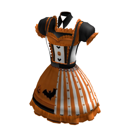 🎃 Orange Halloween Lace Lolita Spooky Cute Dress 
