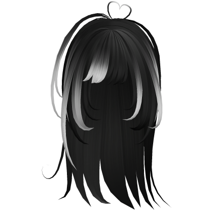 shoujo anime hair with heart cowlick black ombre Roblox item