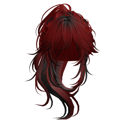Wolfcut Anime Layered Ponytail Red&Black