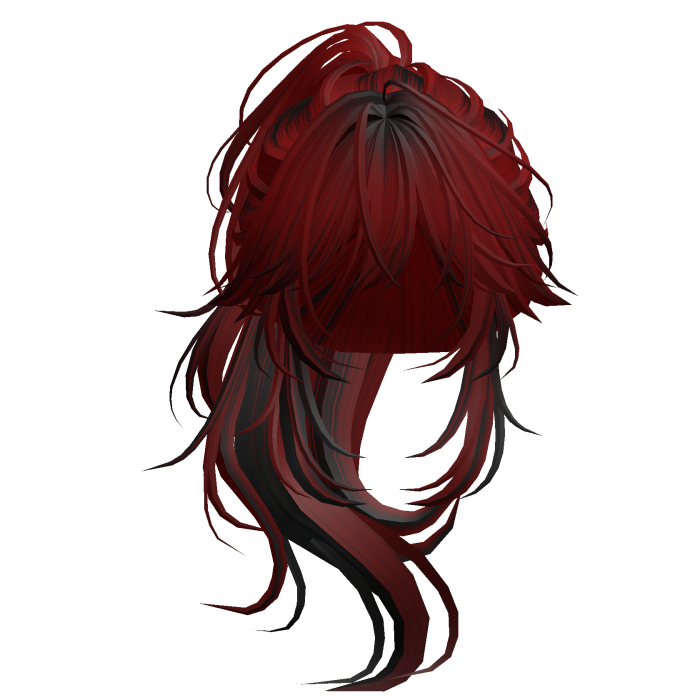 Wolfcut Anime Layered Ponytail Red&Black