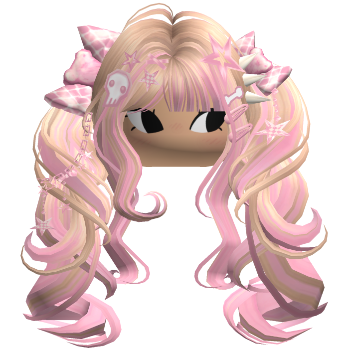 ♡ Scene Fluffy Gyaru Pigtails (Pink & Blonde)