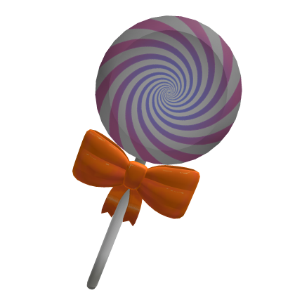 Halloween Pink White Spiral Lollipop w/ Orange Bow