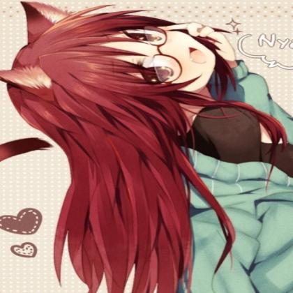 Anime Red Haired Neko Roblox decal