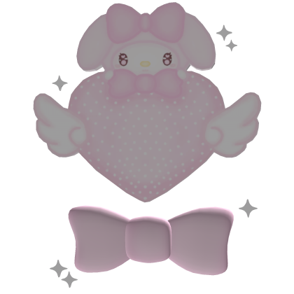 . ‿ ♡ cutesy my melody heart & bow hairclip ⊹ . Roblox item