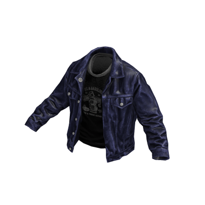 Navy Rockstar Jacket w/ Graphic Tee