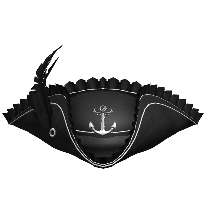 Ruffled Pirate hat with silver details - Black