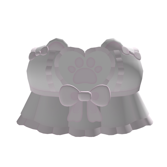 ♡꒱ cute kitty paw top with bow in pink & white
