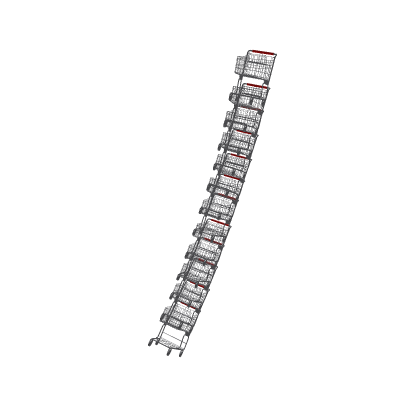Stacked Shopping Carts For SuperMarket