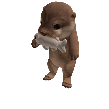 Otter Holding Fish Pet