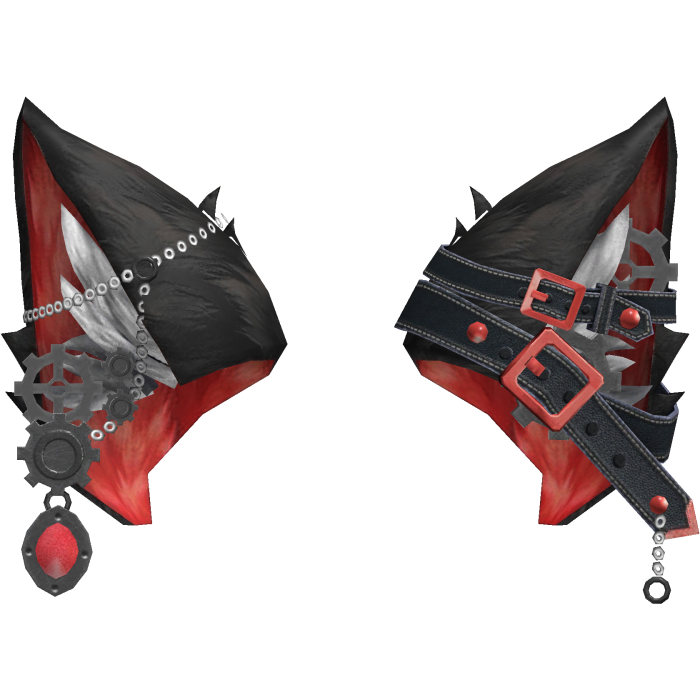 Gothic Steampunk Belted Kitty Ears