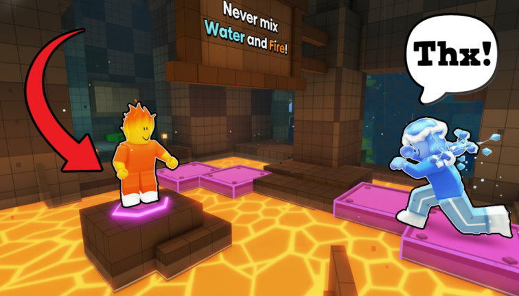 Fire & Water Tower [2 Player Obby] screenshot 2