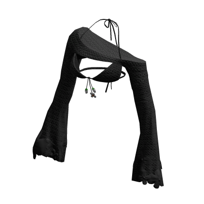 BB Black Bikini Cropped Ballet Shrug Crochet