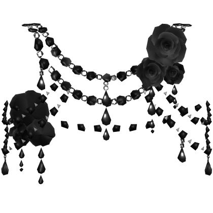 Black Dark Body Front Jewelry w Roses Roblox item