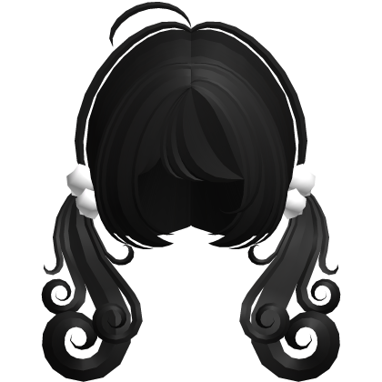 cute swirly curly tiny pigtails black