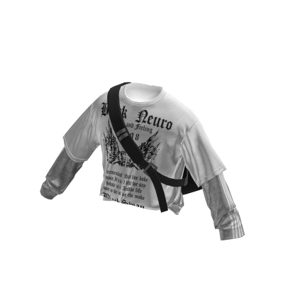 💗Streetwear Layered Longsleeve w/ Bag _ White thumbnail