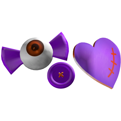 Purple Orange Button Eye Heart Clips Decora Roblox item