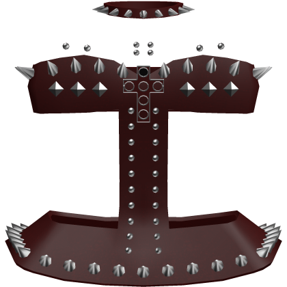Red cute emo studded cutout dress w/ cross