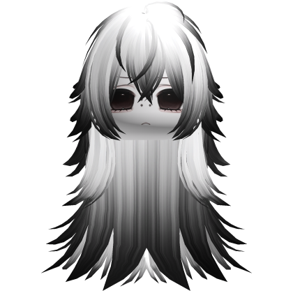 Vkei Moe White & Black Messy Long Hair