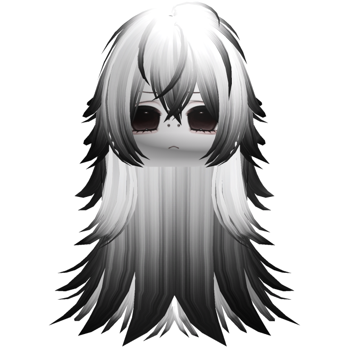 Vkei Moe White & Black Messy Long Hair