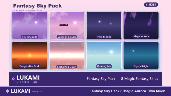 Fantasy Sky Pack 8 Magic Aurora Twin Moon preview 1