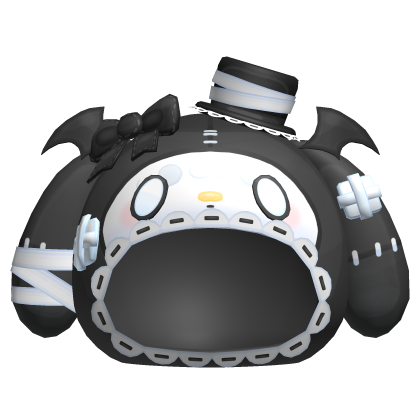 cute spooky halloween black bunny hood Roblox item