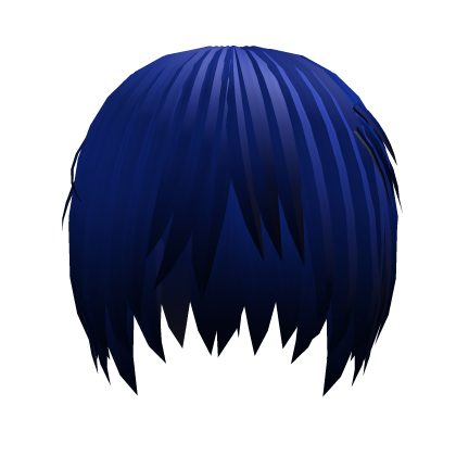 messy scenemo / vkei blue - black masc hair Roblox item