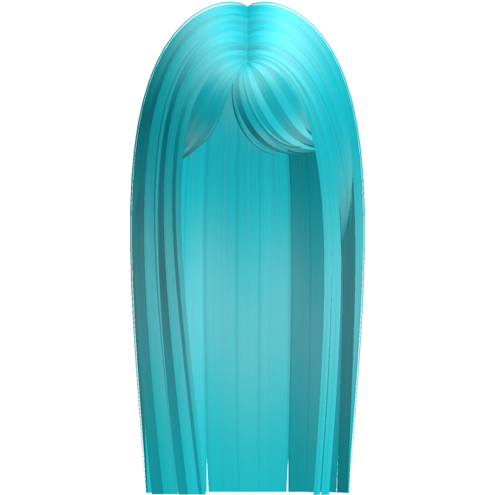 Sleek Popular Long Straight Hair (Cyan)