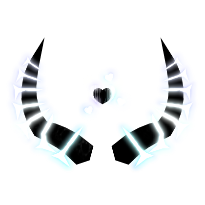 Glowing Blue Purple Heart Horns Black Roblox item