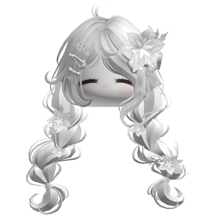 ♡ Christmas Preppy Flower Braids (White)