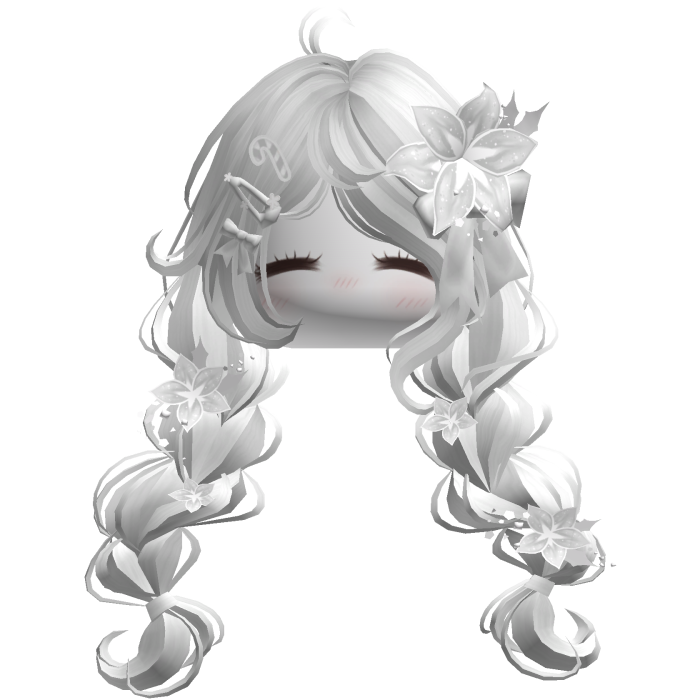 ♡ Christmas Preppy Flower Braids (White)