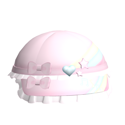 🤍 cutecore kawaii rainbow star hat pastel pink