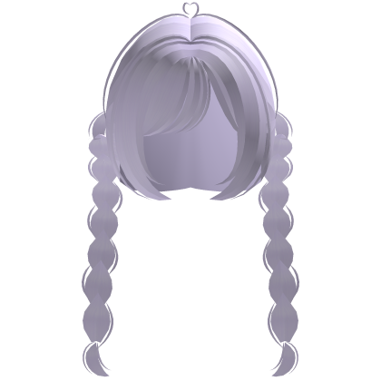 cute back double doll braids in light purple Roblox item