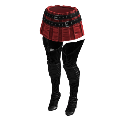 Fashionista Boot Chic Skirt (Red Black)