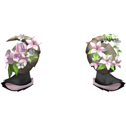 Pink Goat Sheep Flowery Brown Horns w Black Ears Roblox item