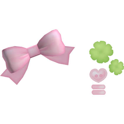 🍀 cute kawaii pink clover hair clips Roblox item
