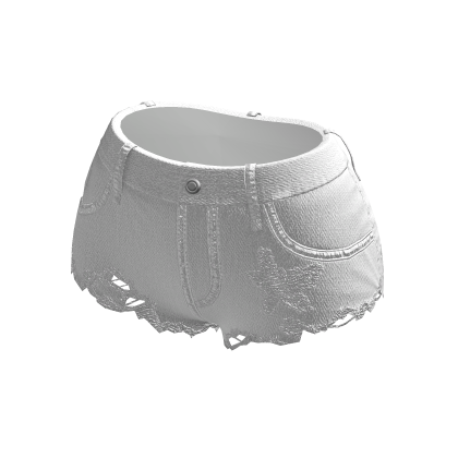 Y2K Ripped Denim Shorts White thumbnail