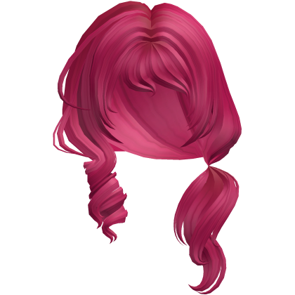 Soft Swirly Curled Side Ponytail (Hot Pink)