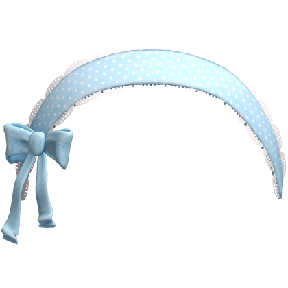 Doll Lace Blue Headband w Bow 