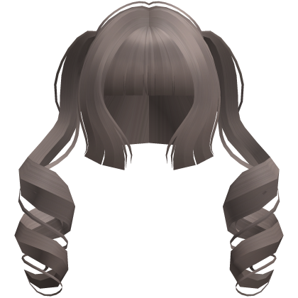 jirai moe hime cut curly ponytails ash brown