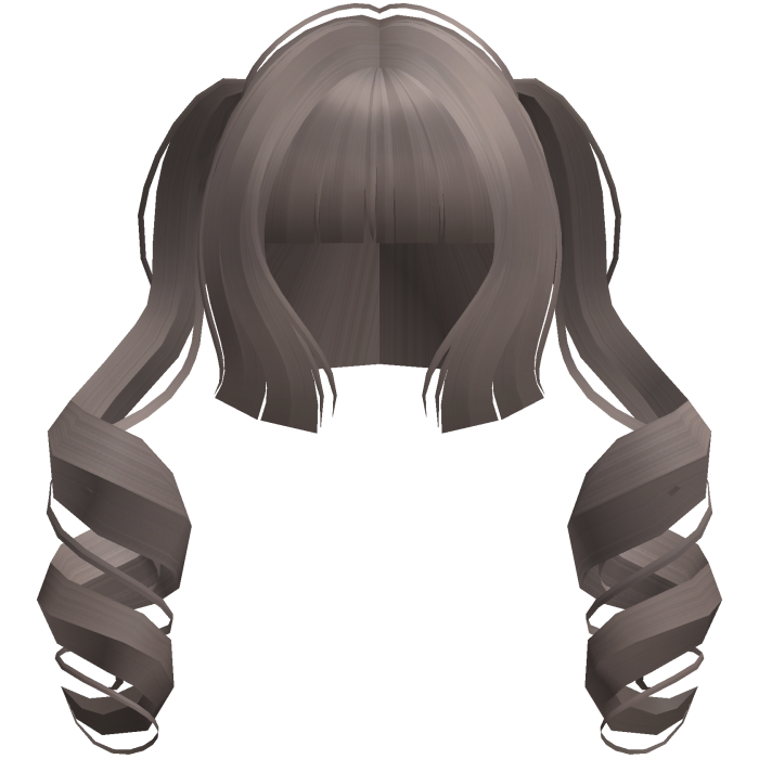 jirai moe hime cut curly ponytails ash brown