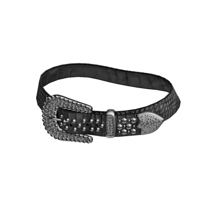 Y2k Rhinestone Mc-bling Scene Black Belt | Roblox Item - Rolimon's