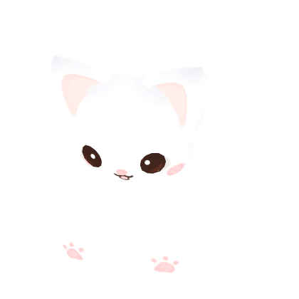 Holdable White Cat Plush Large (Handheld) thumbnail