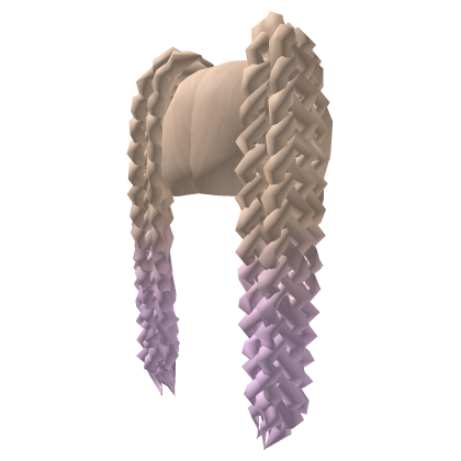 Braided Pigtails in Blonde to Pink Roblox item