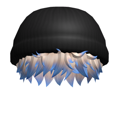 Blue Blonde Messy Boy Hair / Black Beanie Roblox item